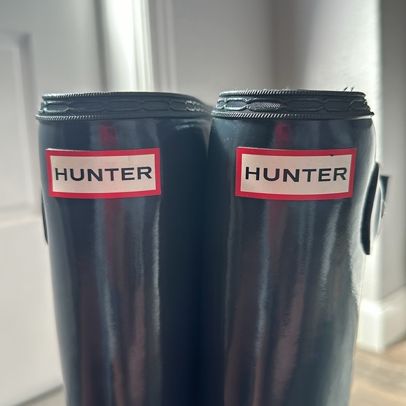 HUNTER TALL GLOSS RAIN BOOTS SIZE US 8 EU 39 - Picture 5 of 13